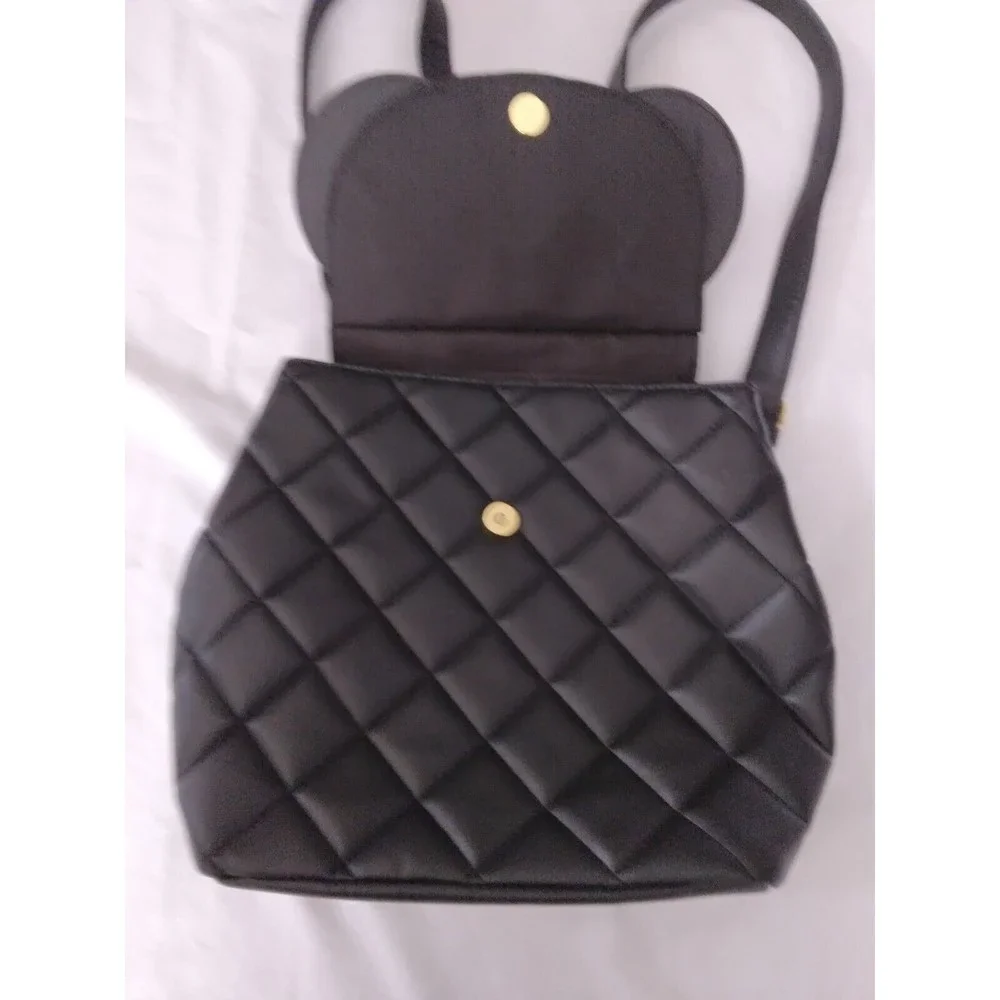 Dani by Danielle Nicole Disney Minnie Mouse Black Quilted Red Bow Backpack - Picture 3 of 9